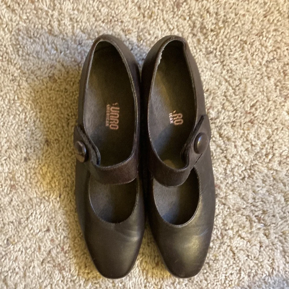 Monroe American Dress Wedge Shoes in Brown Leather Size 9.5 Narrow
